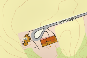 Kartbilde fra WMS-tjeneste av avviket