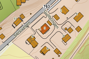 Kartbilde fra WMS-tjeneste av avviket