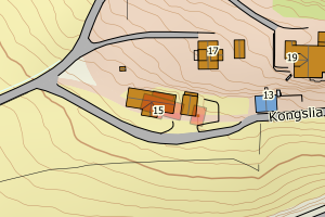 Kartbilde fra WMS-tjeneste av avviket