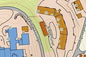 Kartbilde fra WMS-tjeneste av avviket