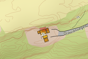Kartbilde fra WMS-tjeneste av avviket