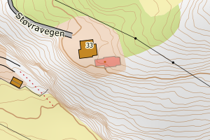 Kartbilde fra WMS-tjeneste av avviket