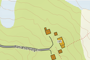 Kartbilde fra WMS-tjeneste av avviket