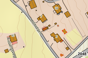 Kartbilde fra WMS-tjeneste av avviket