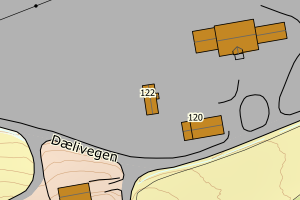 Kartbilde fra WMS-tjeneste av avviket