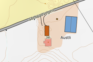 Kartbilde fra WMS-tjeneste av avviket