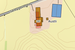 Kartbilde fra WMS-tjeneste av avviket