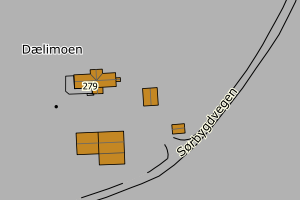 Kartbilde fra WMS-tjeneste av avviket