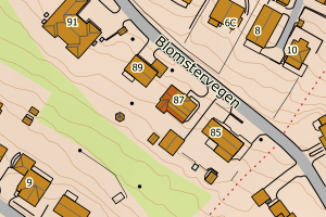 Kartbilde fra WMS-tjeneste av avviket