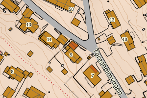 Kartbilde fra WMS-tjeneste av avviket