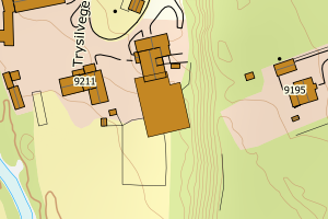 Kartbilde fra WMS-tjeneste av avviket