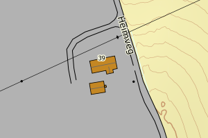Kartbilde fra WMS-tjeneste av avviket