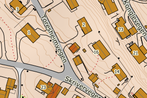 Kartbilde fra WMS-tjeneste av avviket
