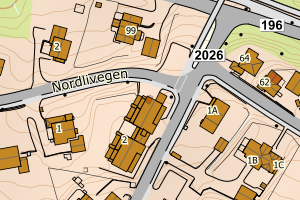 Kartbilde fra WMS-tjeneste av avviket