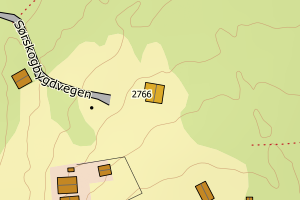 Kartbilde fra WMS-tjeneste av avviket