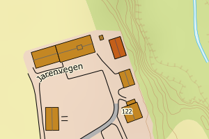 Kartbilde fra WMS-tjeneste av avviket