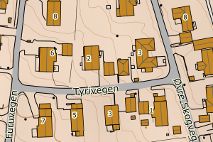 Kartbilde fra WMS-tjeneste av avviket