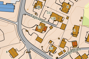 Kartbilde fra WMS-tjeneste av avviket