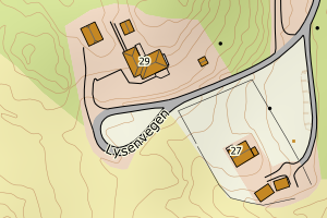 Kartbilde fra WMS-tjeneste av avviket