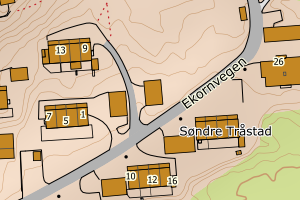 Kartbilde fra WMS-tjeneste av avviket