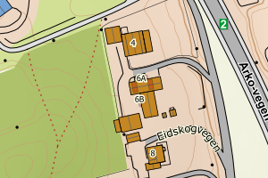 Kartbilde fra WMS-tjeneste av avviket