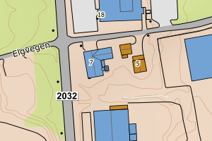 Kartbilde fra WMS-tjeneste av avviket