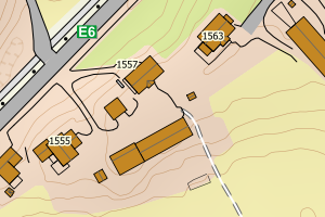 Kartbilde fra WMS-tjeneste av avviket