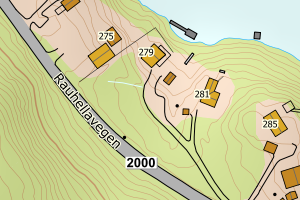 Kartbilde fra WMS-tjeneste av avviket