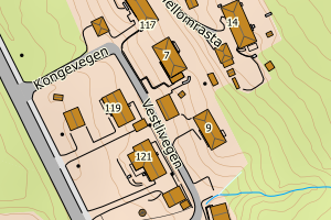 Kartbilde fra WMS-tjeneste av avviket