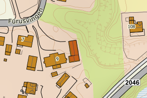 Kartbilde fra WMS-tjeneste av avviket