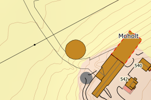 Kartbilde fra WMS-tjeneste av avviket