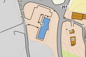 Kartbilde fra WMS-tjeneste av avviket