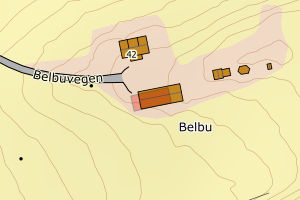 Kartbilde fra WMS-tjeneste av avviket