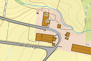 Kartbilde fra WMS-tjeneste av avviket