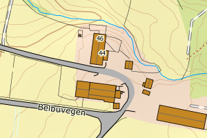 Kartbilde fra WMS-tjeneste av avviket