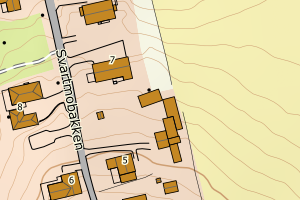 Kartbilde fra WMS-tjeneste av avviket