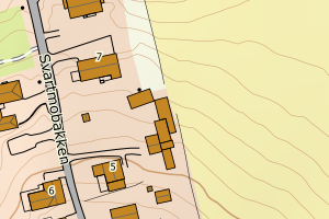 Kartbilde fra WMS-tjeneste av avviket