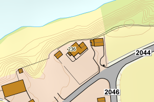 Kartbilde fra WMS-tjeneste av avviket