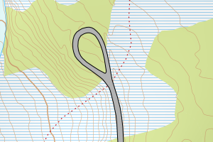 Kartbilde fra WMS-tjeneste av avviket