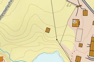 Kartbilde fra WMS-tjeneste av avviket