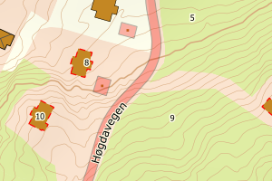 Kartbilde fra WMS-tjeneste av avviket