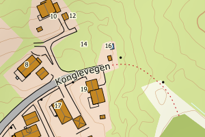 Kartbilde fra WMS-tjeneste av avviket