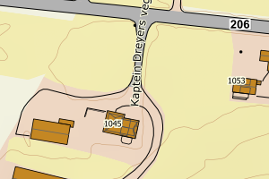 Kartbilde fra WMS-tjeneste av avviket