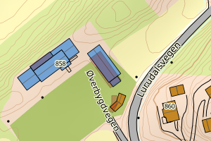 Kartbilde fra WMS-tjeneste av avviket