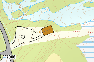 Kartbilde fra WMS-tjeneste av avviket