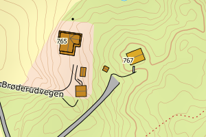 Kartbilde fra WMS-tjeneste av avviket