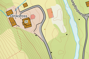 Kartbilde fra WMS-tjeneste av avviket