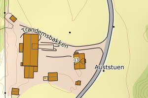 Kartbilde fra WMS-tjeneste av avviket