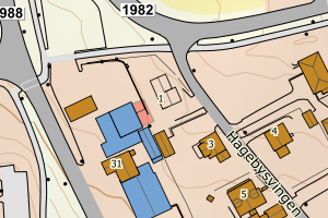 Kartbilde fra WMS-tjeneste av avviket