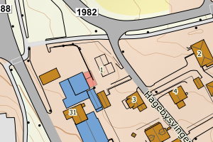 Kartbilde fra WMS-tjeneste av avviket